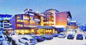saalbach hinterglemm hotel alpen karawanserai aussen winter 