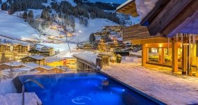 saalbach hinterglemm hotel alpin juwel winter aussen